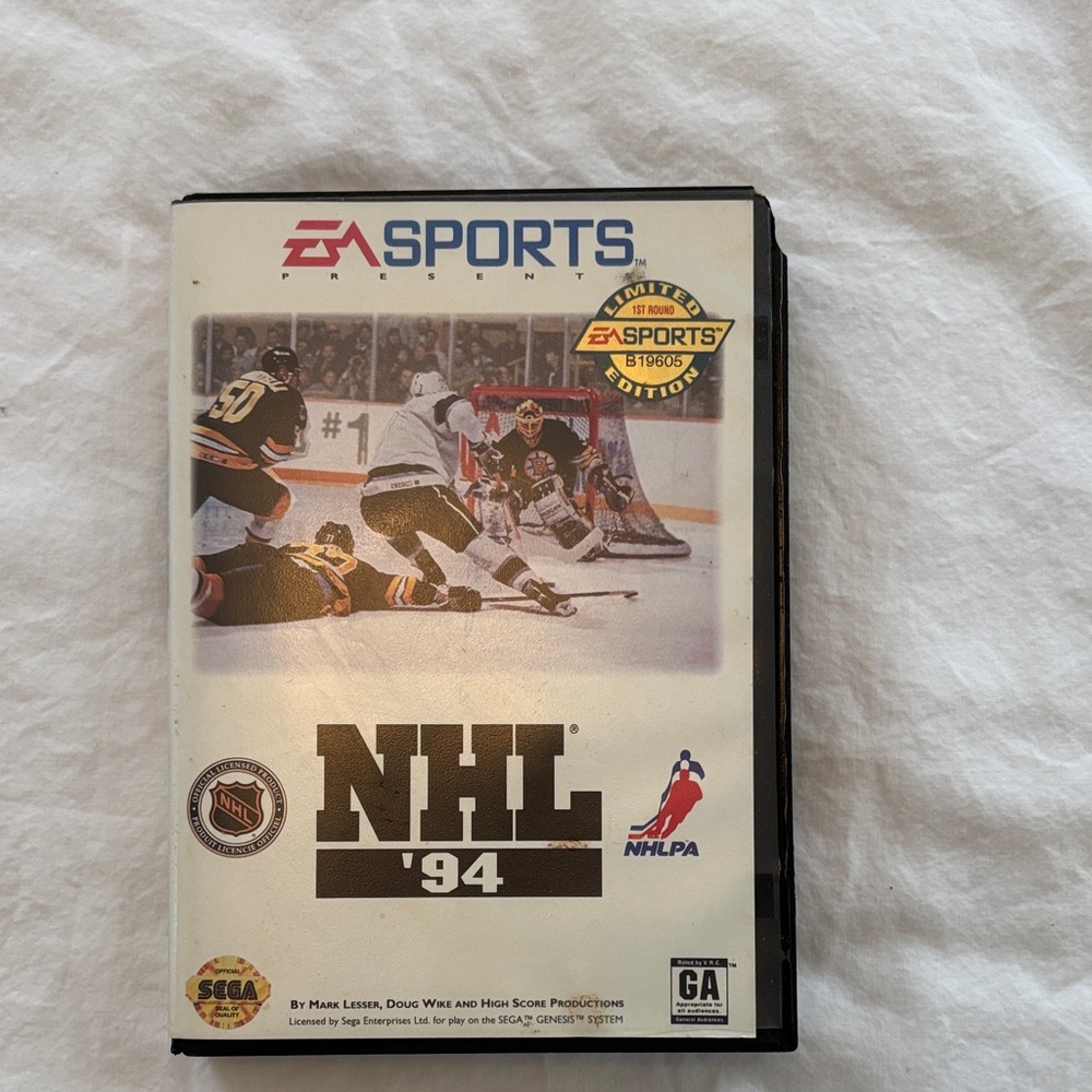 EA Sports NHL '94 Video Game Box and Instructions.